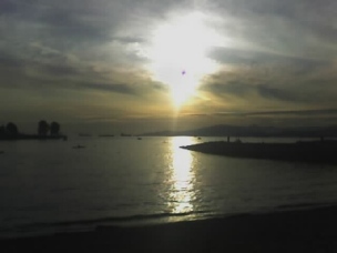 sunset from Sunset Beach, Vancouver, BC, June 2007